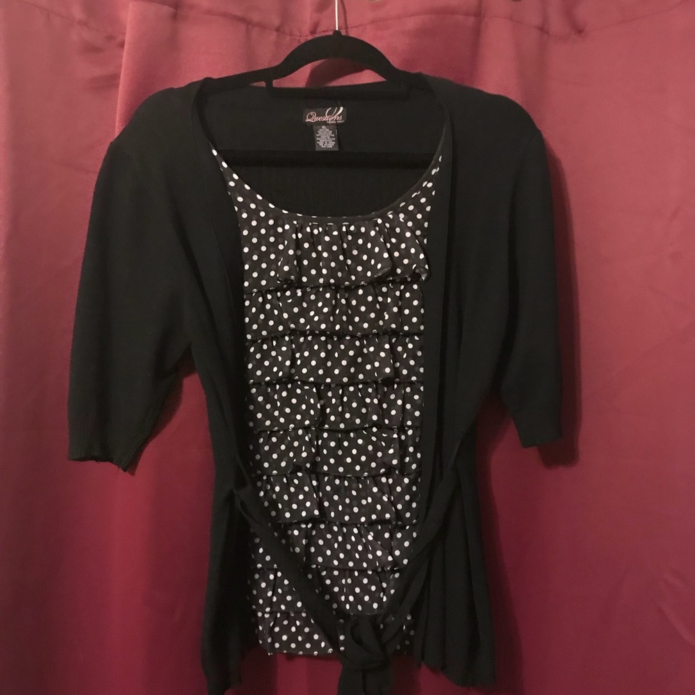 Casual business blouse with attached cardigan XL